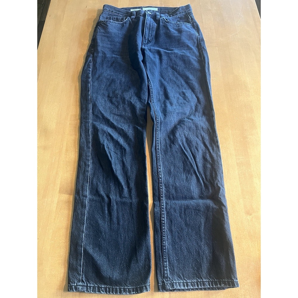 Mango MNG Matilda Jeans Womens 4 Black Mid Rise Straight Leg 100% Cotton